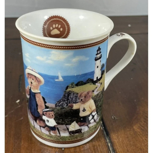 Boyds Bear Collector Mugs Bearfoot At The Beach Danbury Mint Coffee Tea Cup 4” - Picture 1 of 5